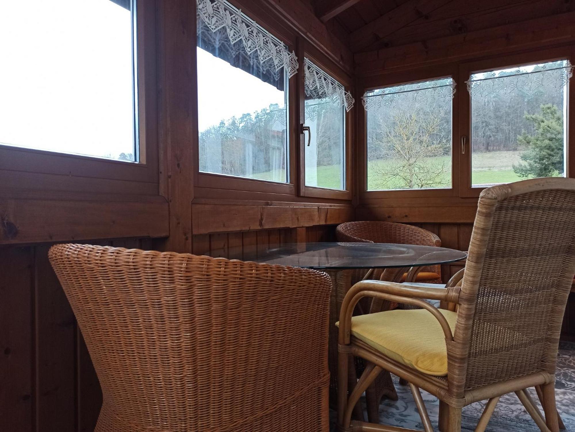 Appartamento Reitstation Rossmuehle Gräfendorf Esterno foto